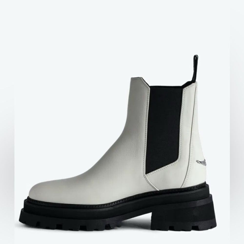 Zadig & Voltaire boots Semy Chelsea Ride platform combat Boot cream New 38/7 - Picture 8 of 17